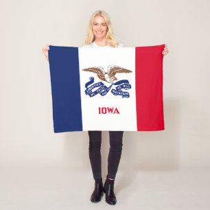 Iowa State Flag Fleece Blanket