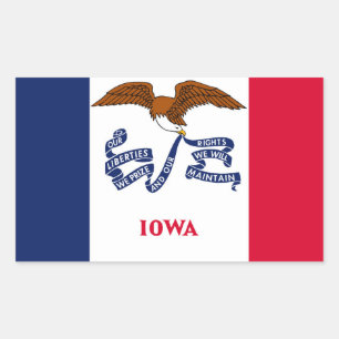 Iowa State flag Rectangular Sticker