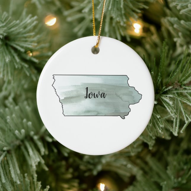 Iowa State Illustration Ceramic Tree Decoration (Tree)