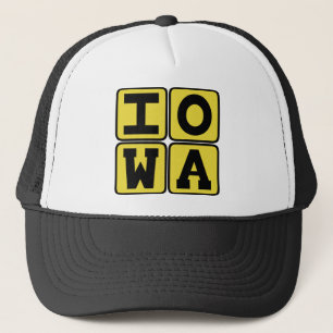 IOWA State Iowan Hawkeye Des Moines Cedar Rapids Trucker Hat