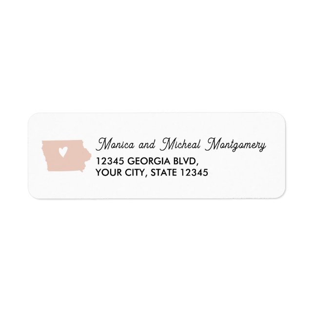 IOWA State Map with Heart - ANY COLOR!    (Front)