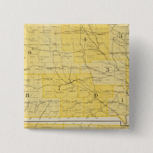Iowa State Maps 15 Cm Square Badge (Front)