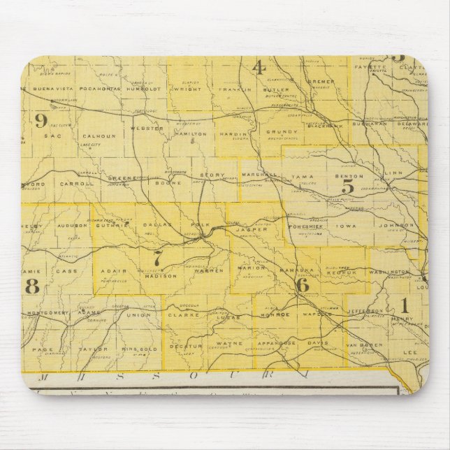 Iowa State Maps Mouse Pad (Front)