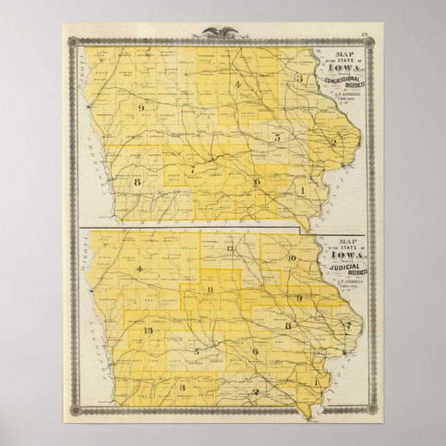 Iowa State Maps Poster (Front)