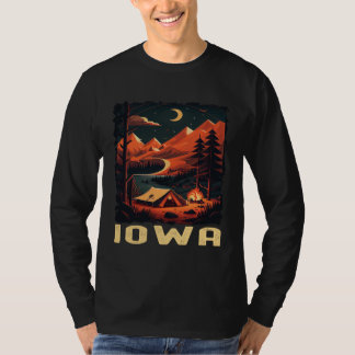 Iowa Sunset retro 70s vintage hiking camping T-Shirt