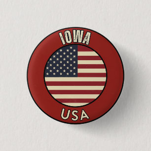Iowa United States of America 3 Cm Round Badge