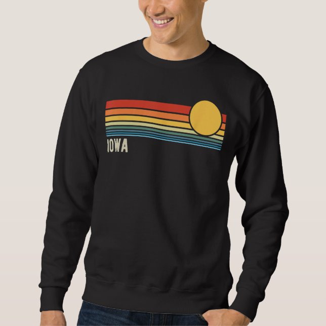 Iowa USA Retro Sunset Style Design Sweatshirt (Front)