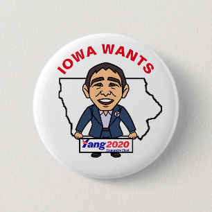 Iowa wants Andrew Yang 2020 6 Cm Round Badge