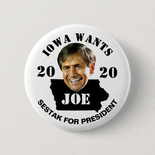 Iowa wants Joe Sestak President in 2020 6 Cm Round Badge