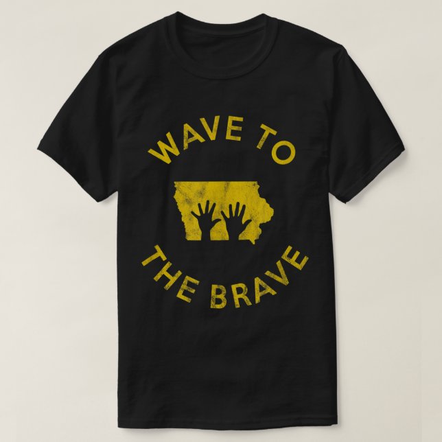 Iowa Wave to the Brave Football Childrens Hospital T-Shirt (Design Front)