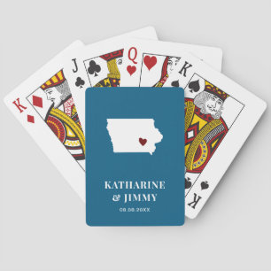 Iowa Wedding Favour Deck of Cards, State Map Playing Cards