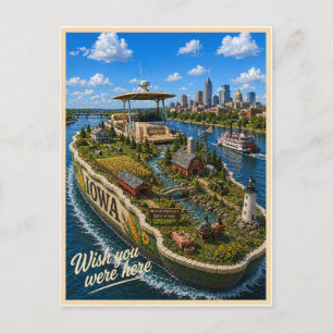 Iowa   Wish You Were Here   State Series Postcard