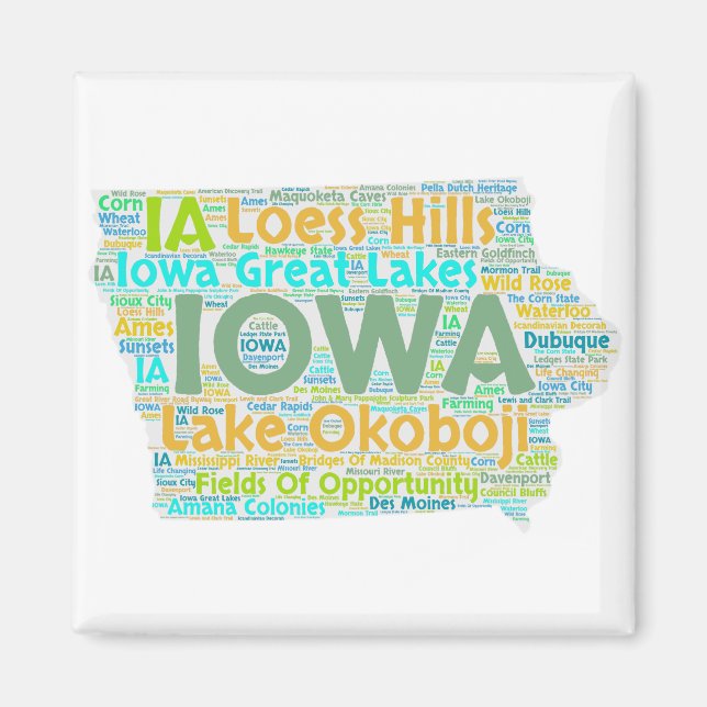 Iowa Word Cloud Magnet (Front)