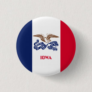 Iowan Flag, Flag of Iowa 3 Cm Round Badge