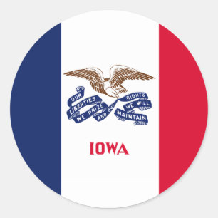 Iowan Flag, Flag of Iowa Classic Round Sticker