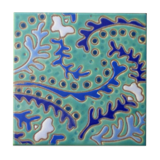 IP038 Indian Paisley Reproduction Antique Tile (Front)