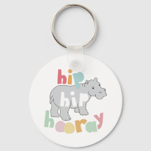 ip Hip Hooray Grey Hippo Drawing Cute Animal Art Key Ring