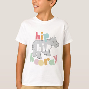 ip Hip Hooray Grey Hippo Drawing Cute Animal Art T-Shirt