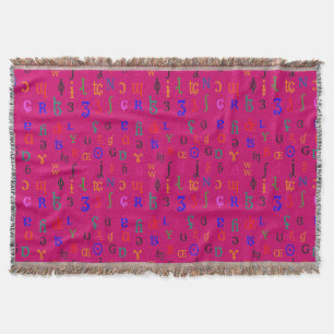 IPA characters, red background Throw Blanket