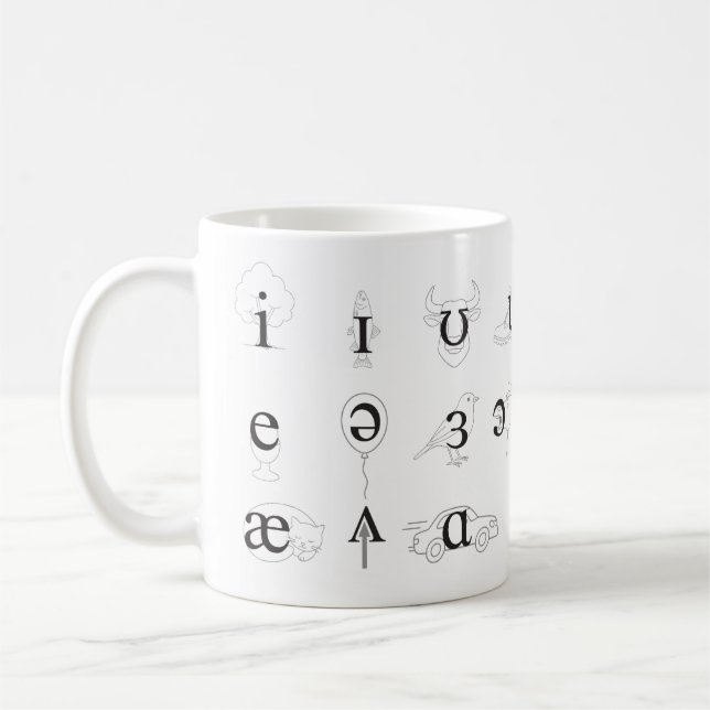 IPA Vowels & Dipthongs Coffee Mug (Left)