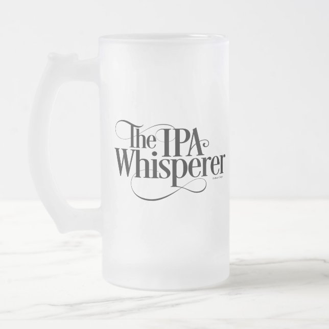 IPA Whisperer Frosted Glass Beer Mug (Left)