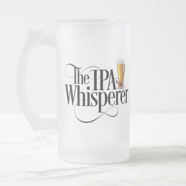 IPA Whisperer Frosted Glass Beer Mug (Left)
