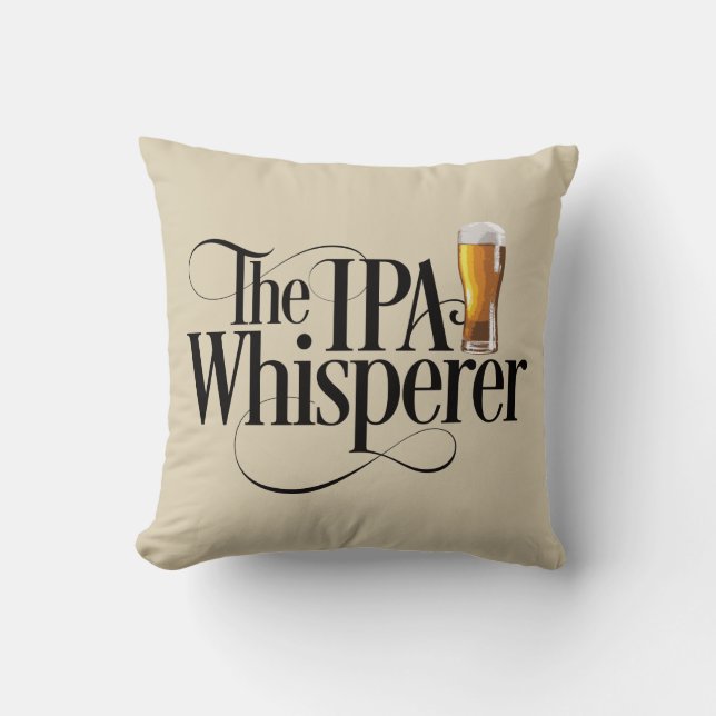 IPA Whisperer Throw Pillow (Front)