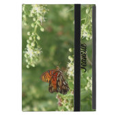 iPad Mini Folio Case, Orange Butterfly on Black iPad Mini Case (Front Closed)