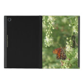 iPad Mini Folio Case, Orange Butterfly on Black iPad Mini Case (Outside)