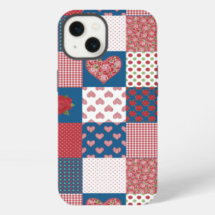 iPad Mini Retina Case: Hearts and Roses Patchwork iPhone 13 Case
