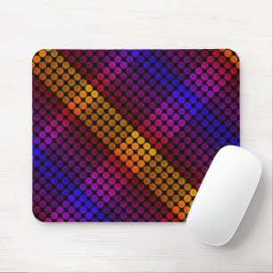 Ipanema circles over black, cross-aligned squares mouse pad