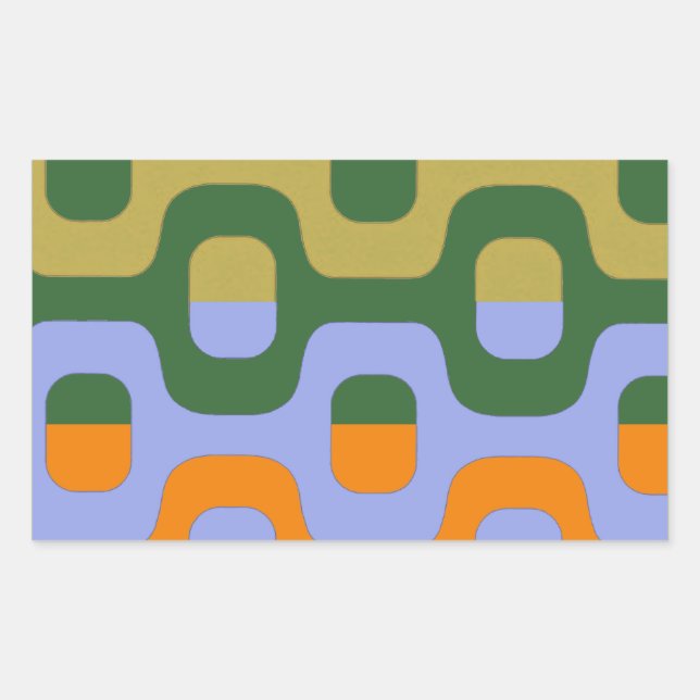 Ipanema coloured boardwalk rectangular sticker (Front)