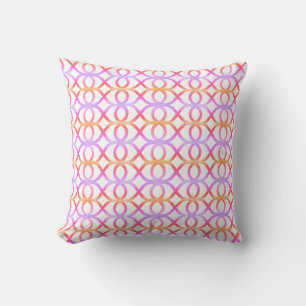 Ipanema Pink Abstract Geometric Pattern Cushion