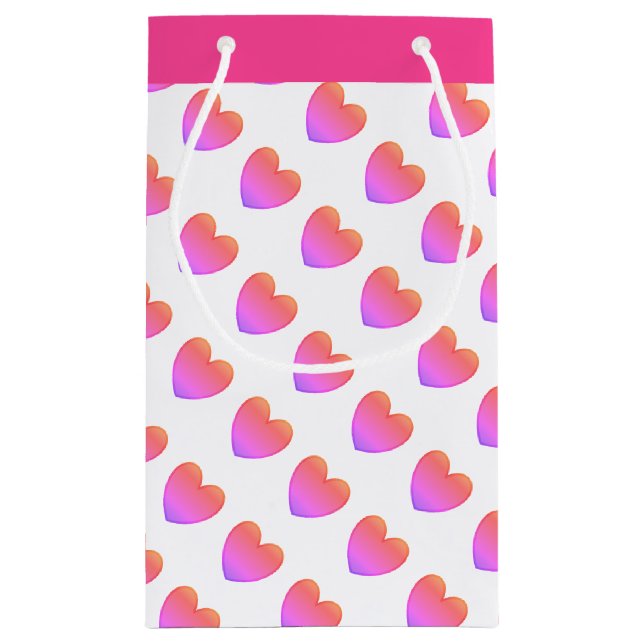 Ipanema Pink Hearts Small Gift Bag (Back)
