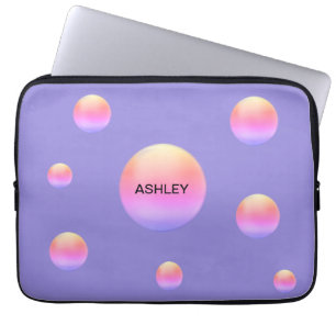 Ipanema Polka Dots on Lavender Blue Laptop Sleeve