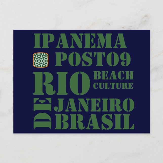 Ipanema posto 9, beach culture postcard (Front)