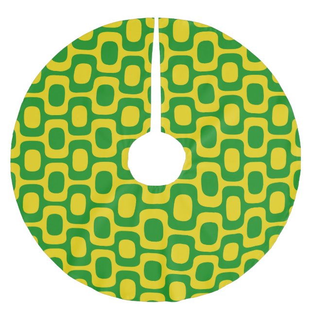 Ipanema Sidewalk Pattern, Beach Pattern, Brazil Brushed Polyester Tree Skirt (Front)