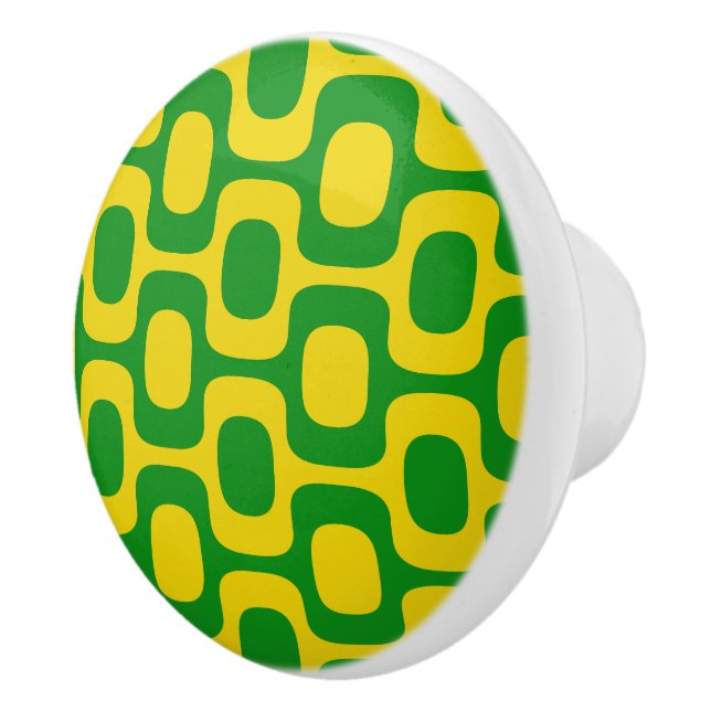 Ipanema Sidewalk Pattern, Beach Pattern, Brazil Ceramic Knob (Right)