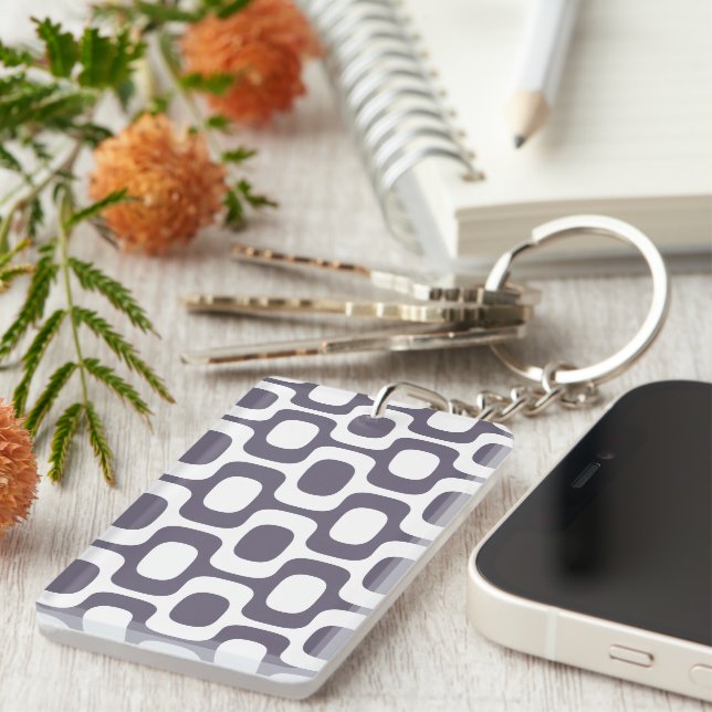 Ipanema Sidewalk Pattern, Beach Pattern, Brazil Key Ring (Front Right)