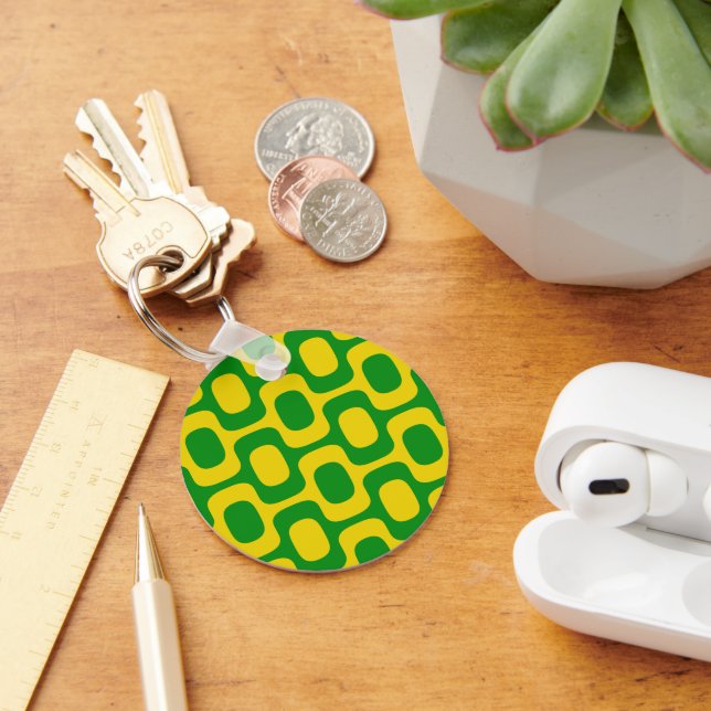 Ipanema Sidewalk Pattern, Beach Pattern, Brazil Key Ring (Desk)