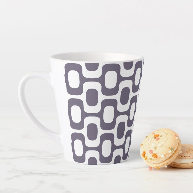 Ipanema Sidewalk Pattern, Beach Pattern, Brazil Latte Mug (In Situ)