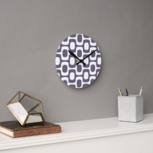 Ipanema Sidewalk Pattern, Beach Pattern, Brazil Round Clock