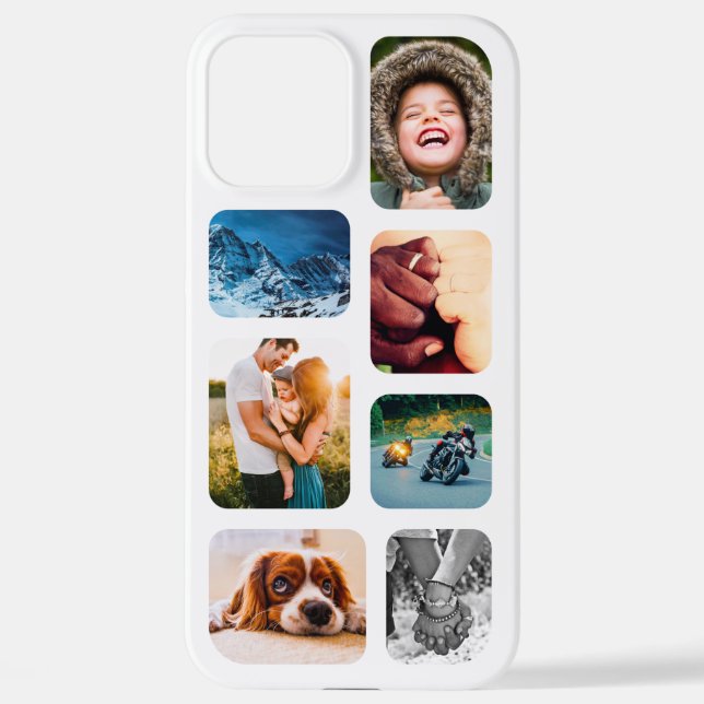 iPhone12 Pro Max Photo Collage Template Rounded iP iPhone Case (Back)