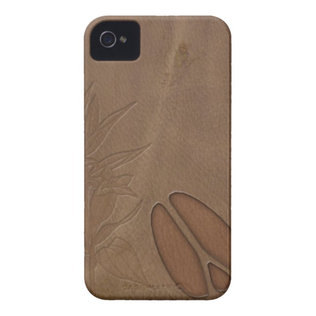 iPhone4 Masculine Deer FootPrint Leather Look Case-Mate iPhone Case (Back)