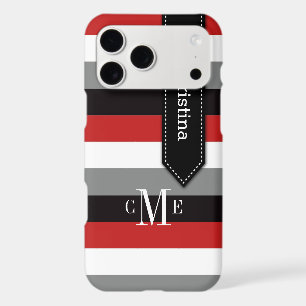 iPhone 11 Case Stripes Red, Grey, Black