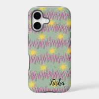 iPhone 11 Case with Yellow Stars & Purple Swirls