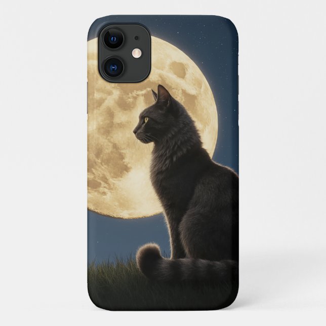 iPhone 11 cat and moon phone case (Back)