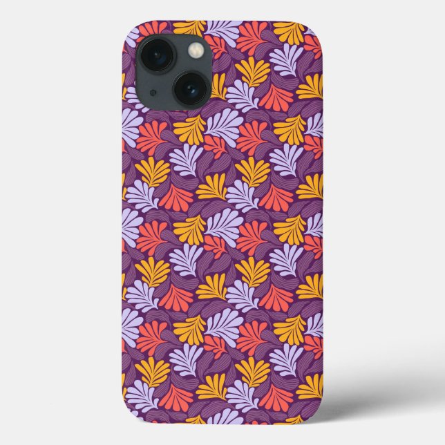 iPhone 13 Case with Retro Floral Pattern (Back)