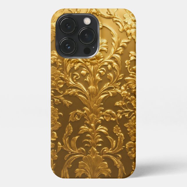 Iphone 13+ fansi  style goldan design new pettan   case (Back)