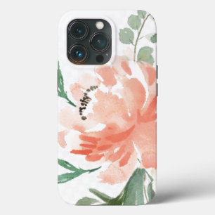 iPhone 13 Pro Case - Watercolours Peony Pink